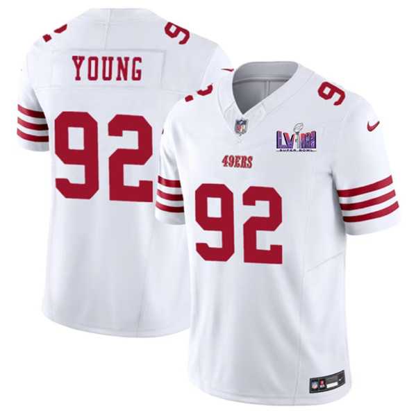 Men & Women & Youth San Francisco 49ers #92 Chase Young White 2024 F.U.S.E. Super Bowl LVIII Patch Vapor Untouchable Limited Jersey
